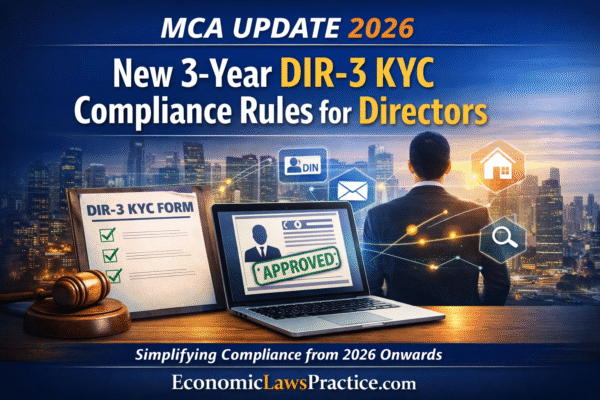 MCA Eases DIR-3 KYC Compliance: New 3-Year Filing Rule for Directors from 2026.