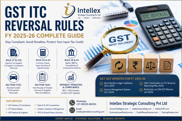 GST ITC Reversal Rules for FY 2025-26: Complete Professional Guide for Businesses, CFOs, Tax Consultants & GST Compliance Teams.