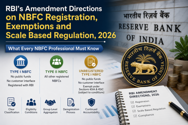 RBI Amendment Directions 2026 on NBFC Registration & Scale-Based Regulation: What Every NBFC Professional Must Know.