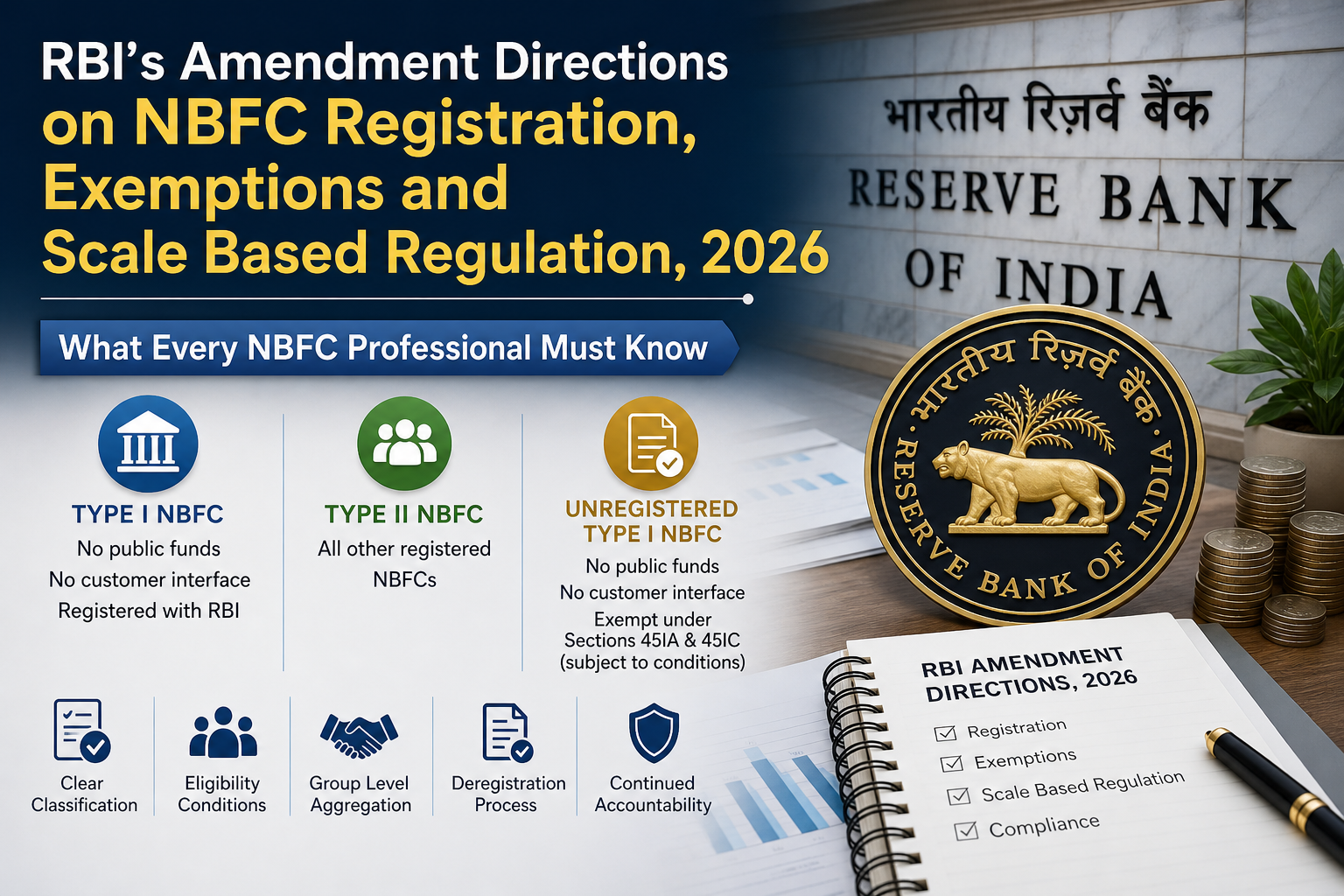 RBI Amendment Directions 2026 on NBFC Registration & Scale-Based Regulation: What Every NBFC Professional Must Know.