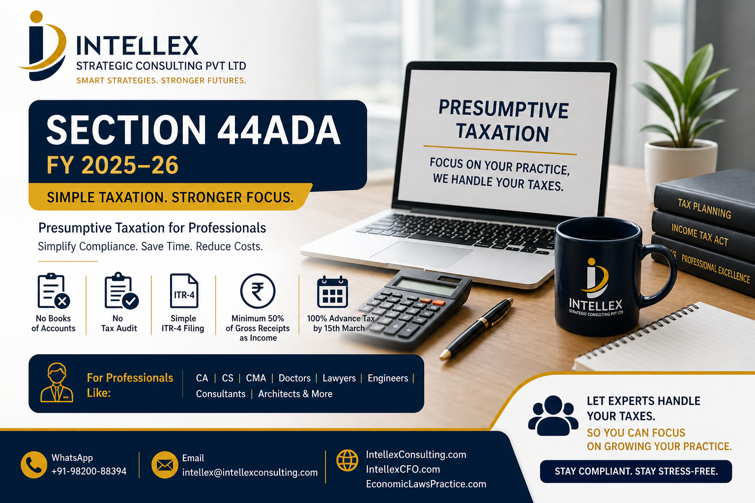 Section 44ADA Explained (FY 2025–26): The Ultimate Guide to Presumptive Taxation for Professionals in India.