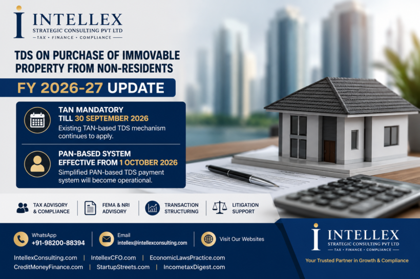 TDS on Purchase of Immovable Property from Non-Residents FY 2026-27: TAN Mandatory Till September 30, PAN-Based System Effective From October 1, 2026.
