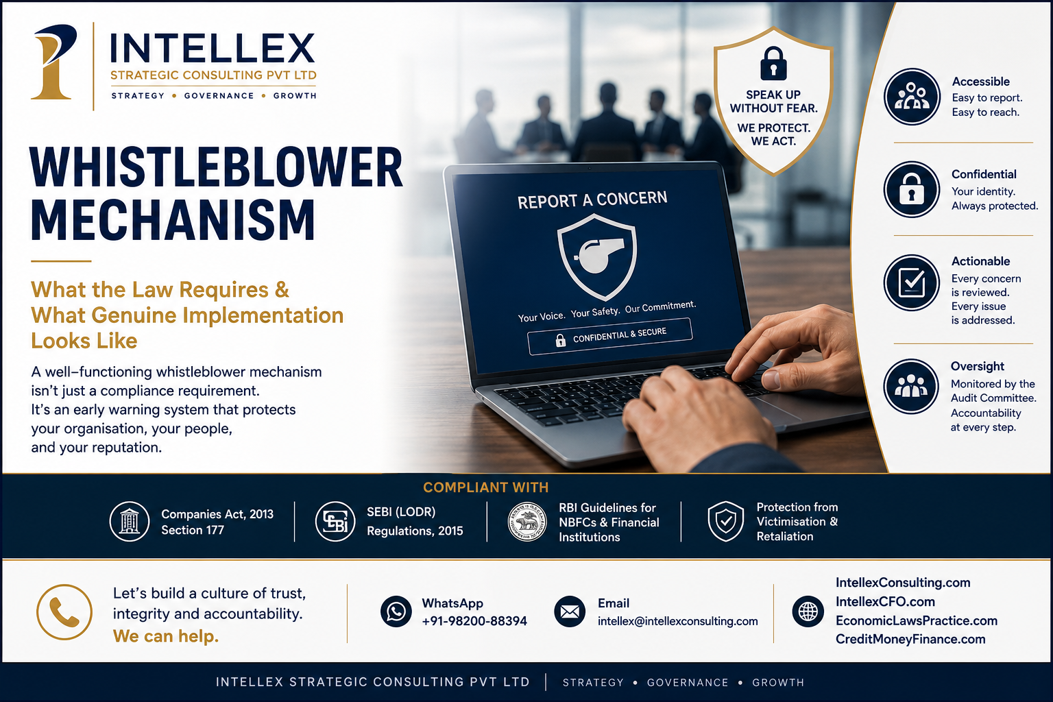 Whistleblower Mechanism in India: Legal Requirements, Practical Challenges & What Genuine Implementation Really Looks Like.