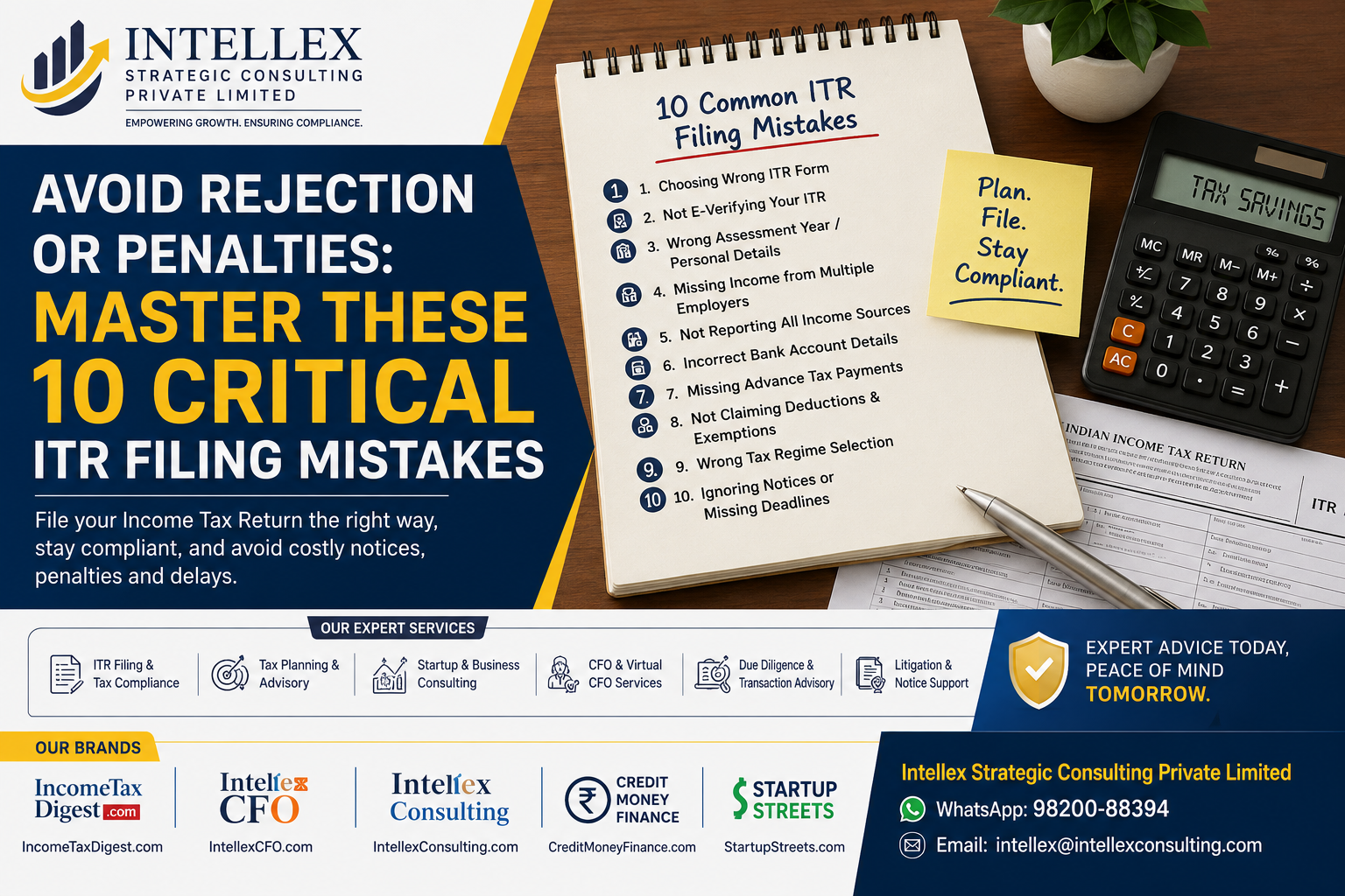 Avoid Rejection or Penalties: Master These 10 Critical ITR Filing Mistakes for AY 2025-26.