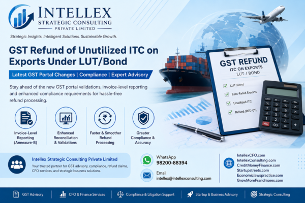 GST Refund of Unutilized Input Tax Credit (ITC) on Exports Under LUT/Bond: Important GST Portal Changes Every Exporter Must Know.