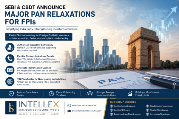 SEBI and CBDT Ease PAN Compliance for Foreign Portfolio Investors: Major Relief to Simplify India Market Entry in 2026.