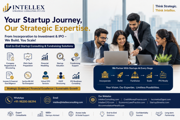 Complete Startup Consulting Services in India: From Company Registration to Fundraising, Valuation & IPO Readiness.