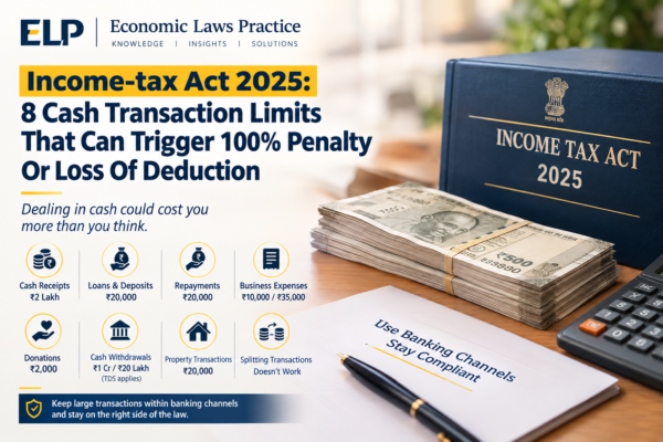Income-tax Act 2025: 8 Cash Transaction Limits That Can Trigger 100% Penalty or Loss of Tax Deduction.